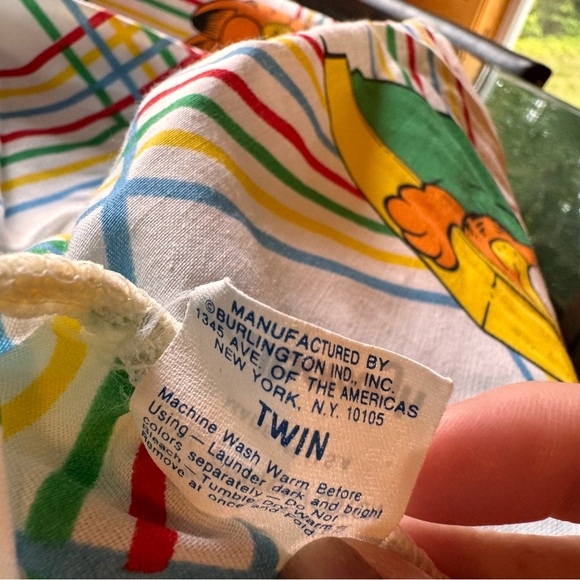 Vintage Garfield Cat 1978 Twin Flat And Fitted Sheet and 1 Pillow Case set - Picture 14 of 16